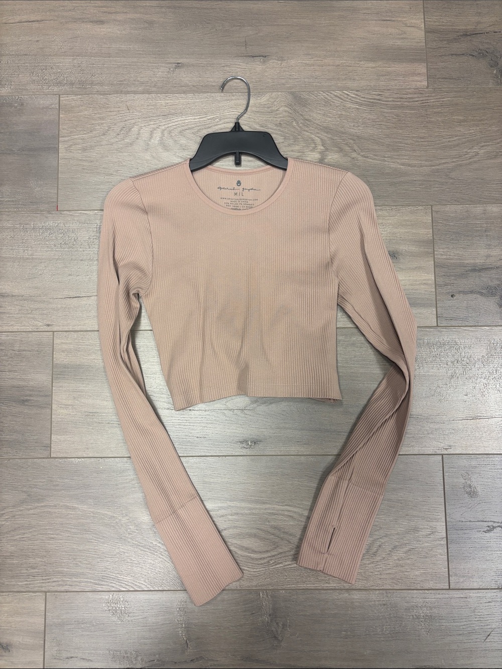 Spiritual Gangster Ribbed Long-Sleeve Crop Top - Picture 2 of 9